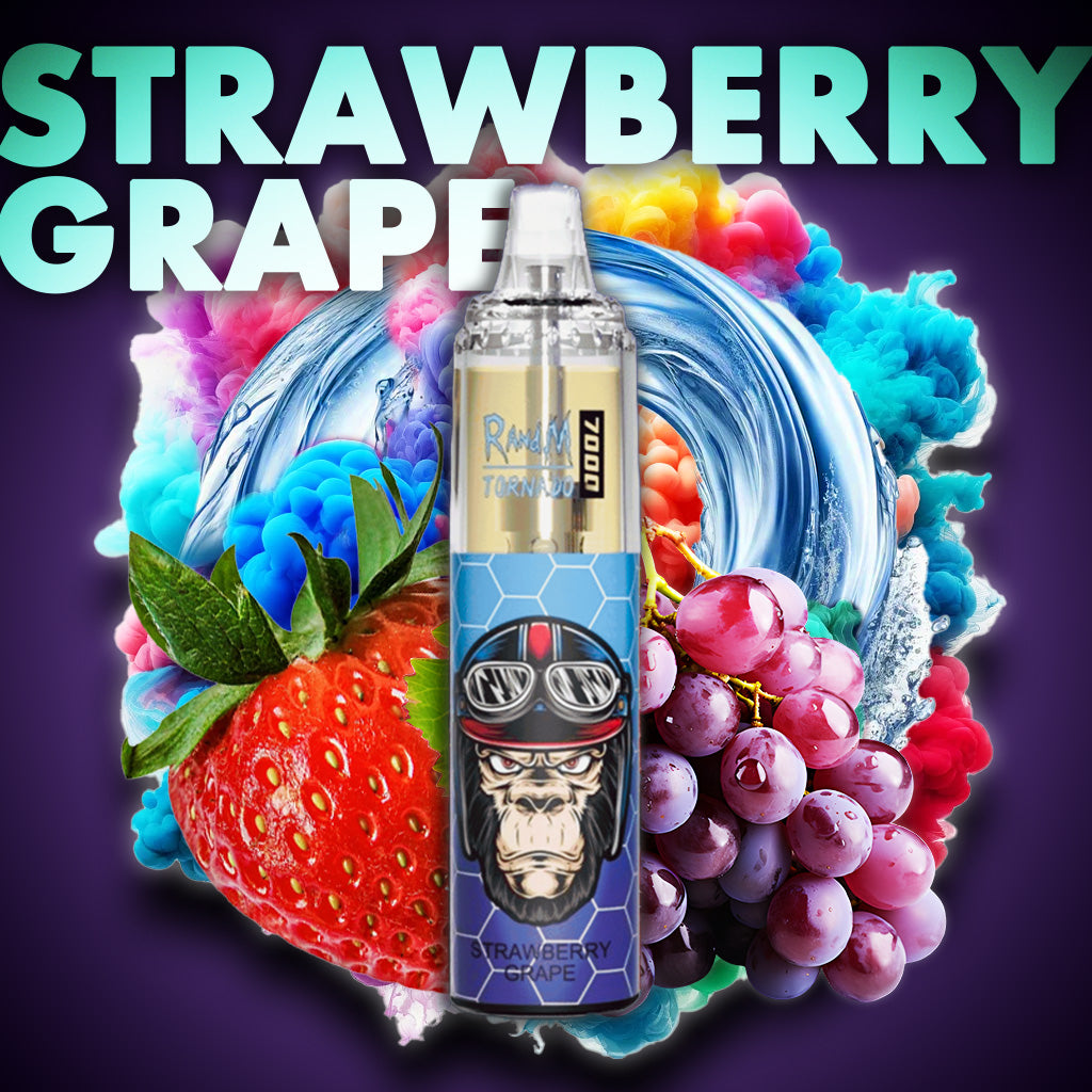 RandM Tornado Vape 7000 Puffs Strawberry grape Liquid