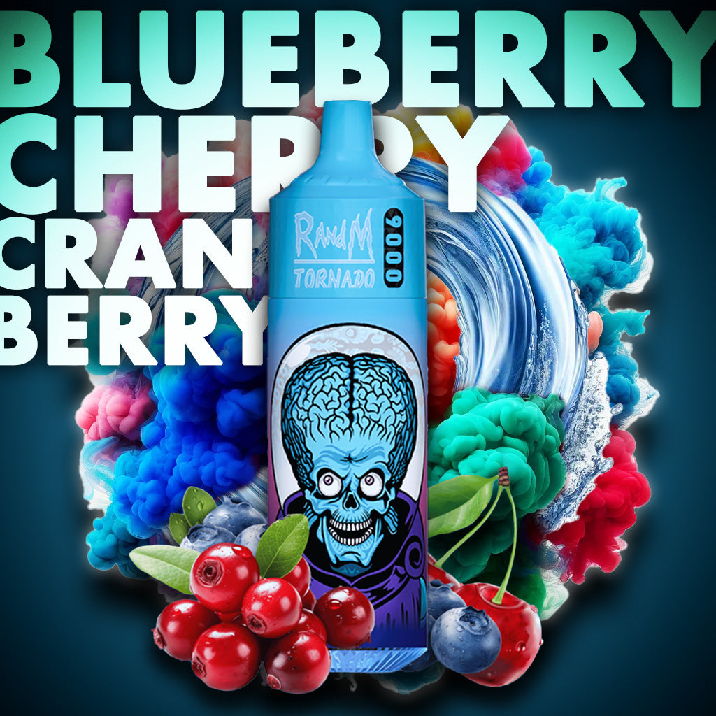 RandM Tornado Vape 9000 Puffs Blueberry Cherry Cranberry Liquid