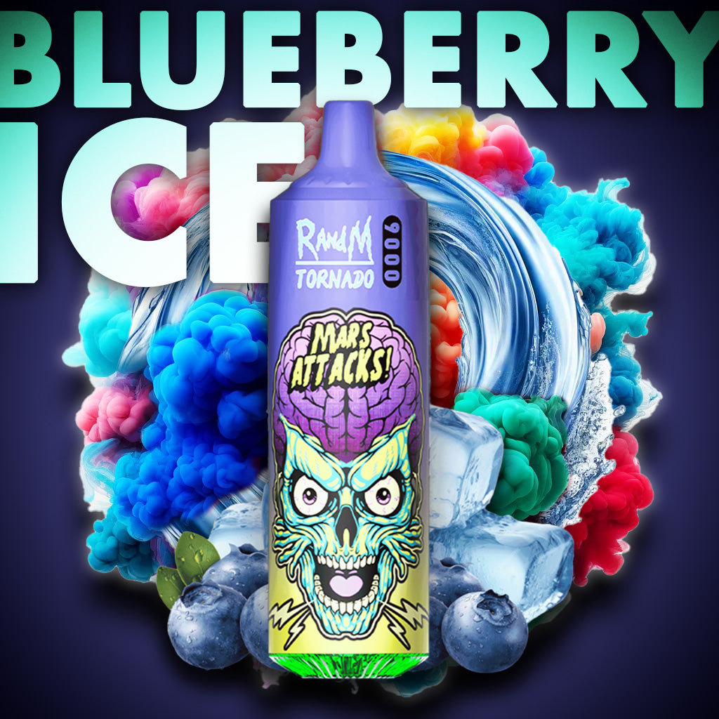 RandM Tornado Vape 9000 Puffs Blueberry Ice Liquid