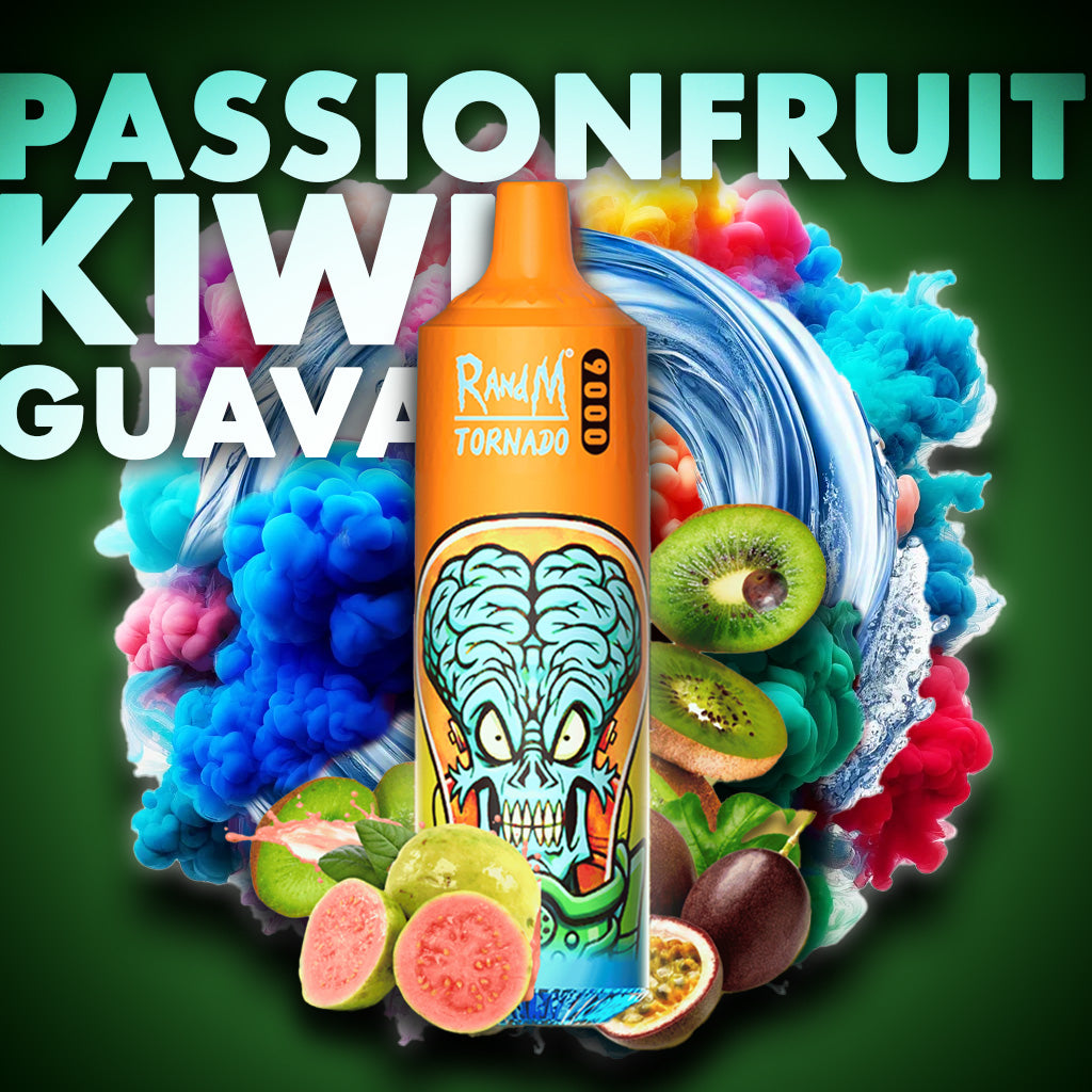 RandM Tornado Vapes 9000 Puffs Passionfruit Kiwi Guava Liquid