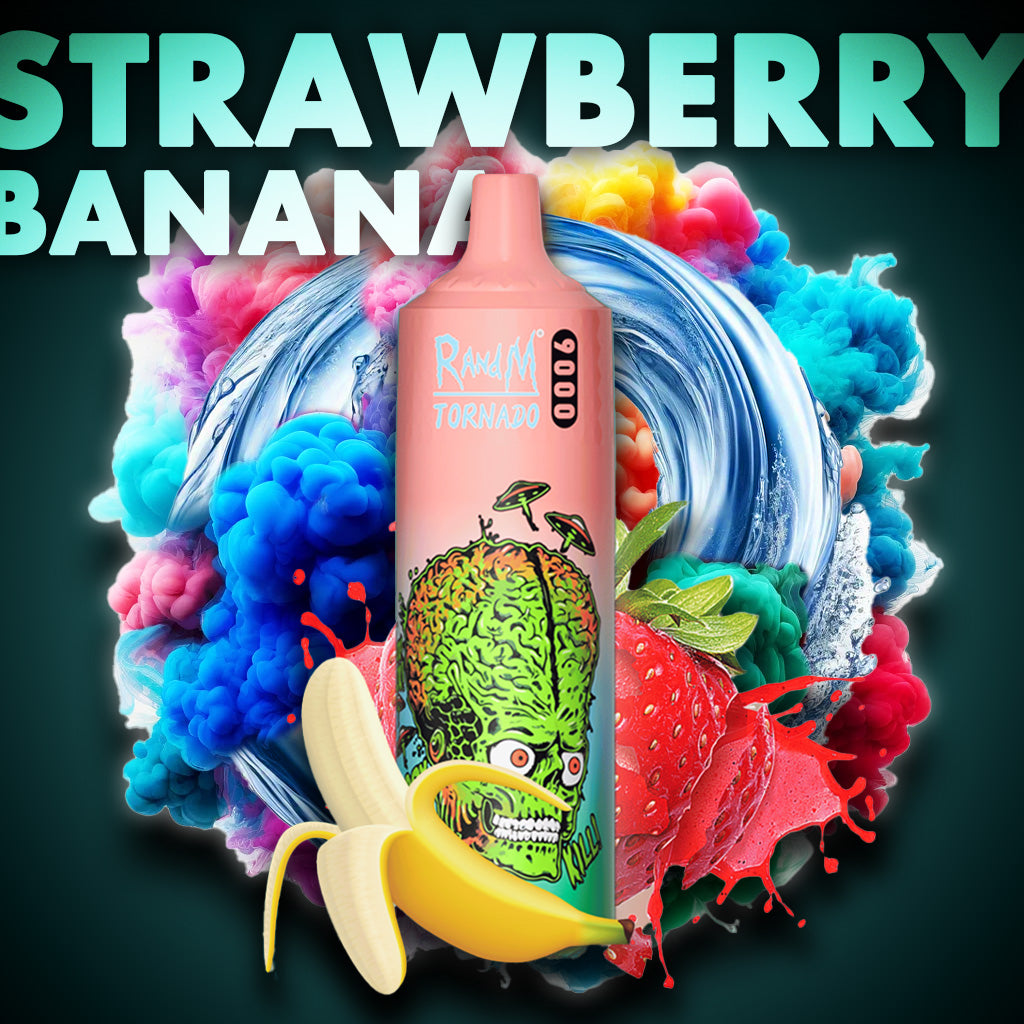 RandM Tornado Vape 9000 Puffs Strawberry Banana Liquid