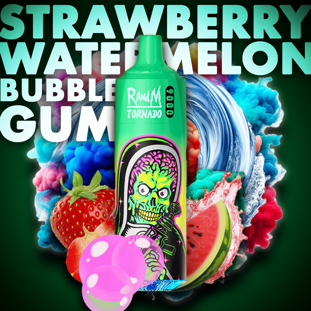 RandM Tornado Vape 9000 Puffs Strawberry Watermelon Bubblegum Liquid
