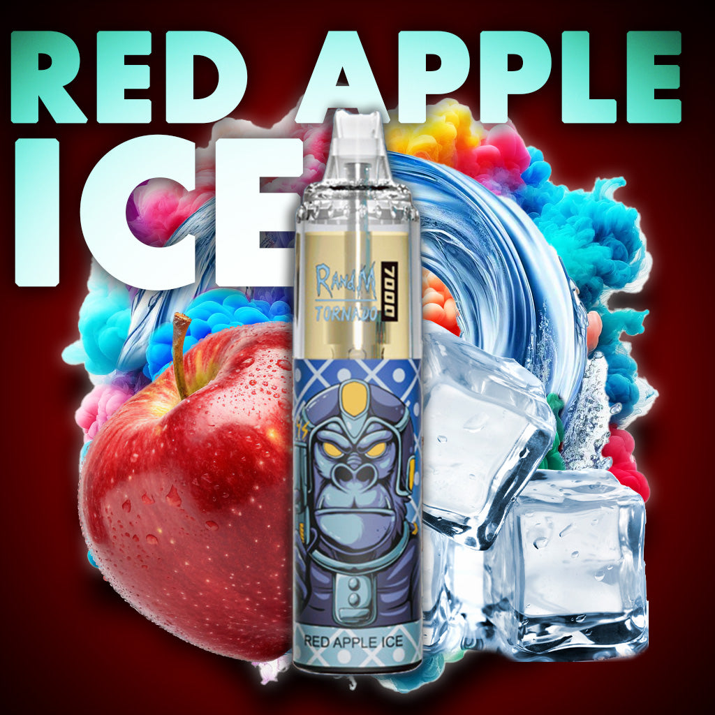 RandM Tornado Vape 7000 Puffs Red Apple Ice Liquid