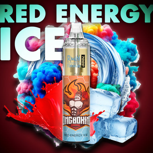 RandM Tornado Vape 7000 Puffs Red Energy Ice Liquid