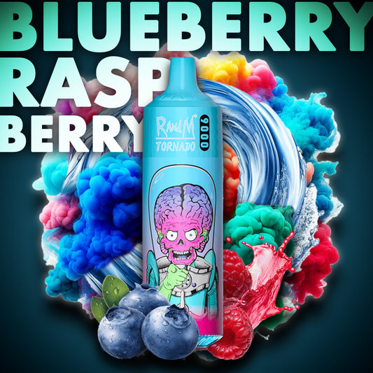 RandM Tornado Vape 9000 Puffs Blueberry Raspberry Liquid