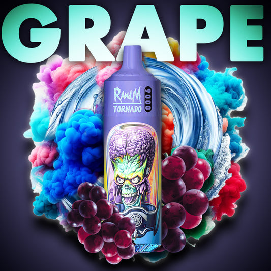 RandM Tornado Vape 9000 Puffs Grape Liquid