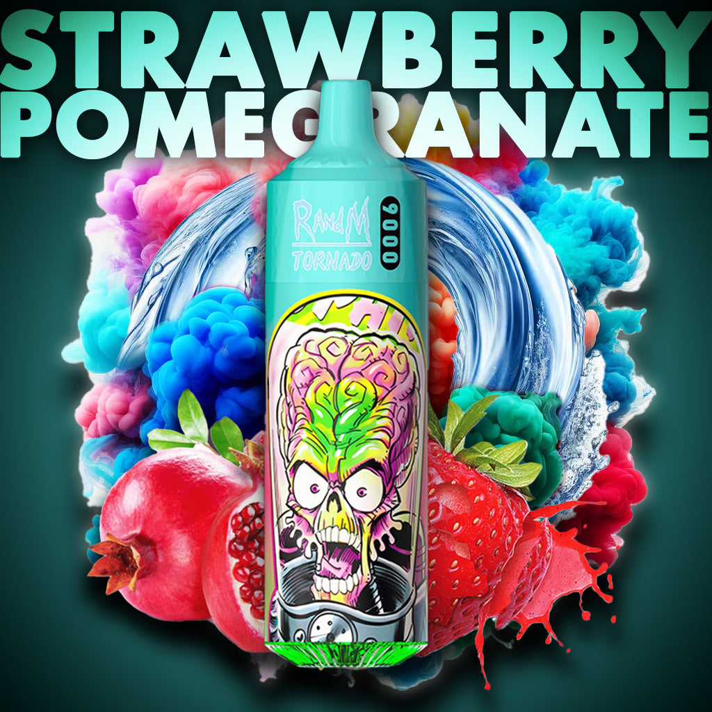 RandM Tornado Vape 9000 Puffs Strawberry Pomegranate Liquid