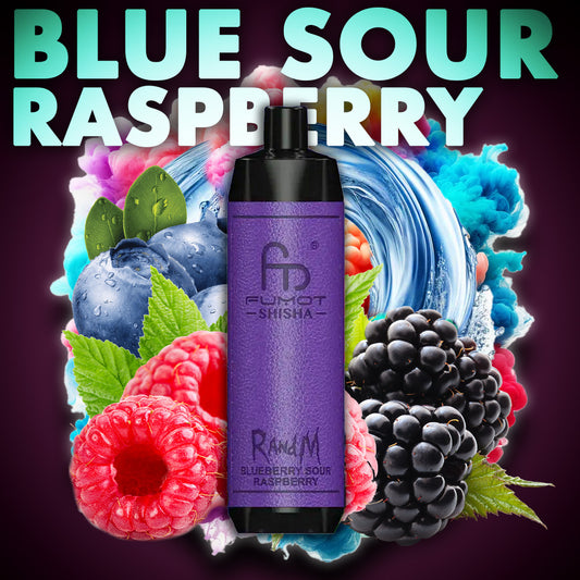 RandM Shisha Vape 10000 Züge in der Geschmacksrichtung Blueberry Sour Raspberry