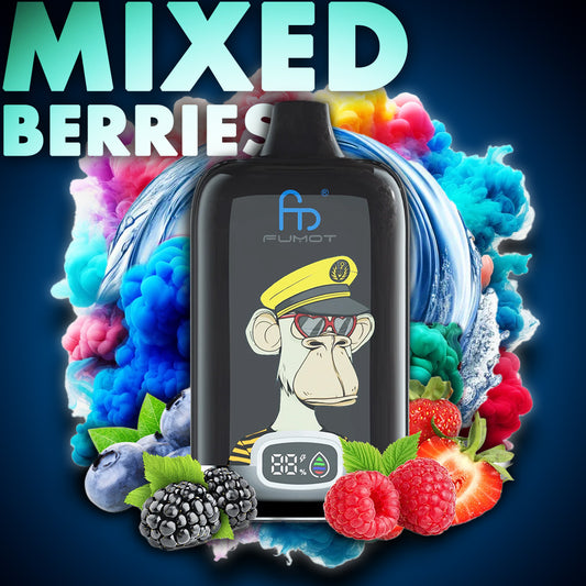 RandM Tornado Vape 12000 Puffs Mixed Berries Liquid with digital Display