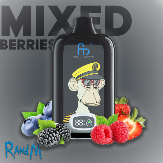 RandM Tornado Vape 12000 Puffs Mixed Berries Liquid with digital Display