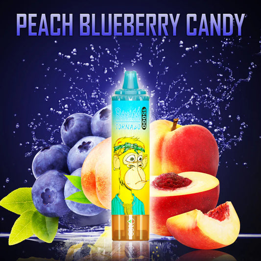 RandM Tornado Vape 15000 Puffs Peach Blueberry Candy Geschmack