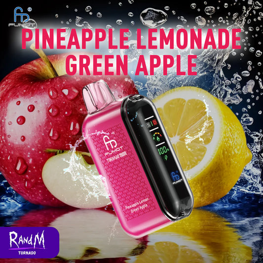 RandM Tornado 20000 - Pineapple Lemonade Green Apple Einweg-Vape mit 20.000 Zügen und fruchtig-erfrischendem Geschmack
