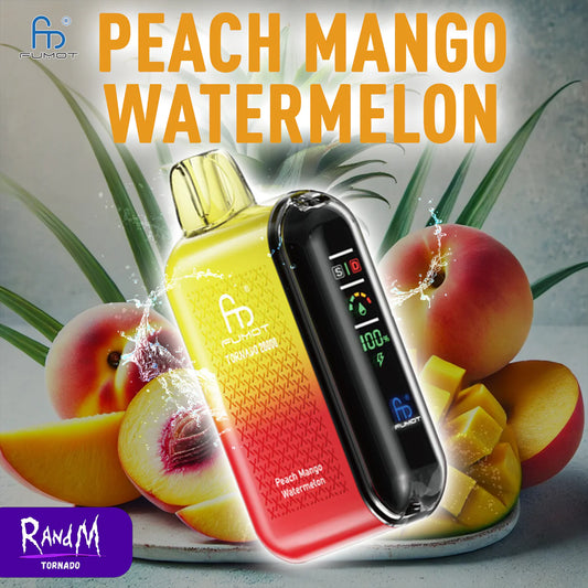 RandM Tornado 20000 - Peach Mango Watermelon Einweg-Vape mit 20.000 Zügen und tropischem Fruchtgeschmack