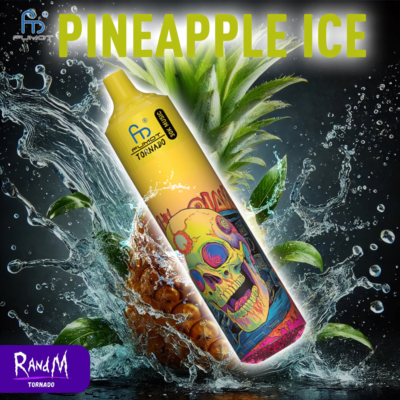 RandM Tornado 30000 - Pineapple Ice Einweg-Vape mit 30.000 Zügen und tropisch-erfrischendem Ananas-Geschmack