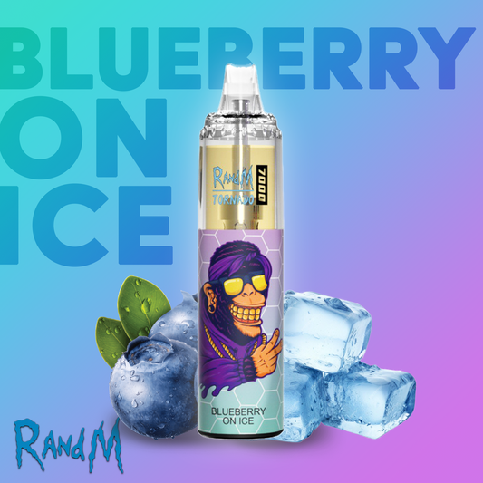 RandM Tornado Vape 7000 Puffs Blueberry on Ice ELiquid