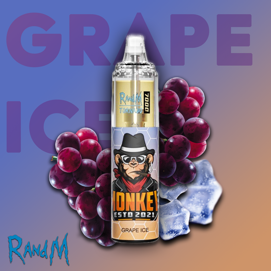 RandM Tornado Vape 7000 Puffs Grape Ice ELiquid