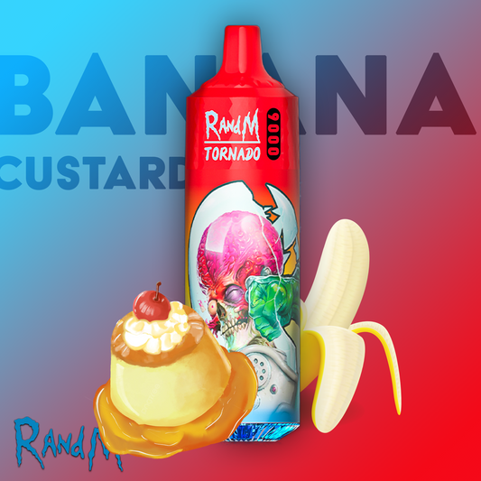 RandM Tornado Vape 9000 Puffs Banana Custard Liquid