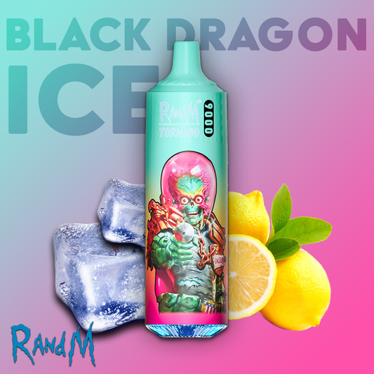 RandM Tornado Vape 9000 Puffs Black Dragon Ice Liquid